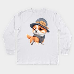 Cute Cartoon Puppy Dog | Kawaii Kids Long Sleeve T-Shirt